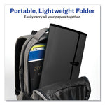 Expanding File Folder Organizer, 7 Sections, Hook/Loop Closure, Letter Size, Black