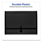 Expanding File Folder Organizer, 7 Sections, Hook/Loop Closure, Letter Size, Black