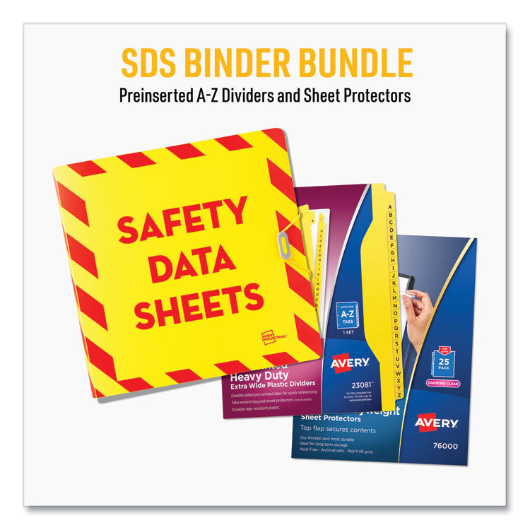UltraDuty Safety Data Sheet Binder Bundle, 3 Rings, 3" Capacity, 11 x 8.5, Yellow/Red