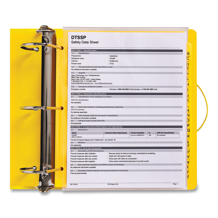 UltraDuty Safety Data Sheet Binder Bundle, 3 Rings, 3" Capacity, 11 x 8.5, Yellow/Red
