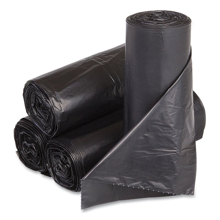 High-Density Commercial Can Liners, 33 gal, 14 mic, 30" x 43", Blue, Interleaved Roll, 25 Bags/Roll, 10 Rolls/Carton