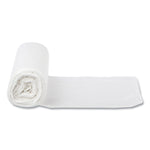 High-Density Commercial Can Liners, 10 gal, 5 mic, 24" x 24", Natural, Perforated Roll, 50 Bags/Roll, 20 Rolls/Carton