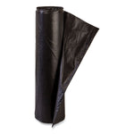 High-Density Commercial Can Liners, 10 gal, 6 mic, 24" x 24", Black, Perforated Roll, 50 Bags/Roll, 20 Rolls/Carton