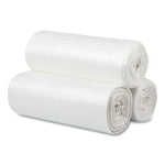 High-Density Commercial Can Liners, 60 gal, 12 mic, 38" x 60", Clear, Interleaved Roll, 25 Bags/Roll, 8 Rolls/Carton