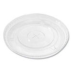 PET Lids, Flat with Straw Slot, Fits 12 oz to 24 oz Cold Cups, Plastic, Clear, 1,000/Carton