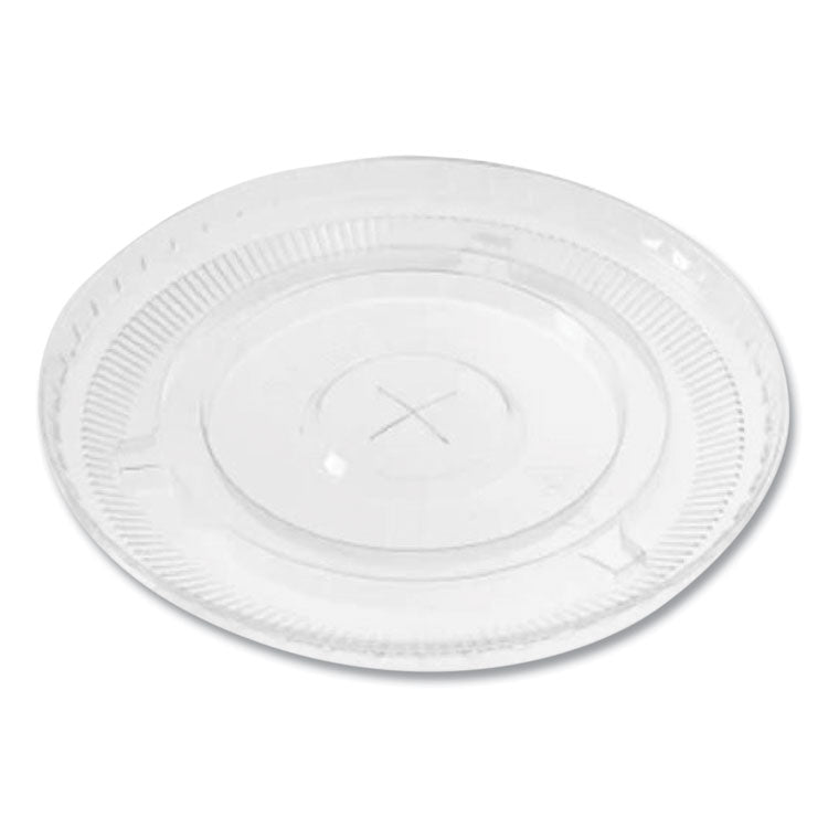 PET Lids, Flat with Straw Slot, Fits 12 oz to 24 oz Cold Cups, Plastic, Clear, 1,000/Carton