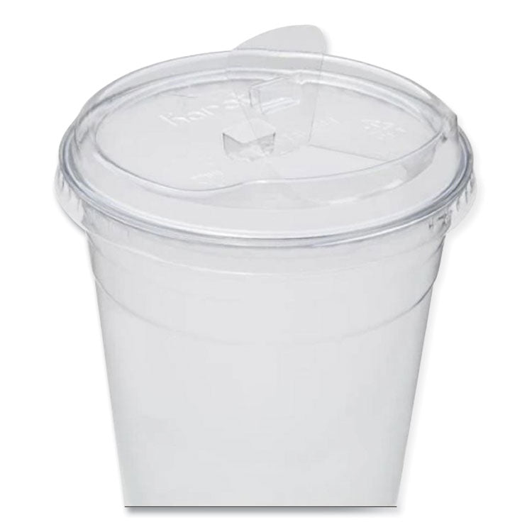 PET Lids, Strawless Sipper, Fits 12 oz to 24 oz Cold Cups, Plastic, Clear, 1,000/Carton