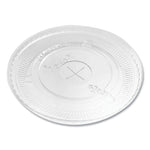 PET Lids, Flat with Straw Slot, Fits 32 oz Cold Cups, Plastic, Clear, 500/Carton