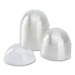PET Lids, Dome Lid, Fits 12 oz to 24 oz Cold Cups, Plastic, Clear, 1,000/Carton