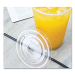 PET Lids, Flat with Straw Slot, Fits 32 oz Cold Cups, Plastic, Clear, 500/Carton