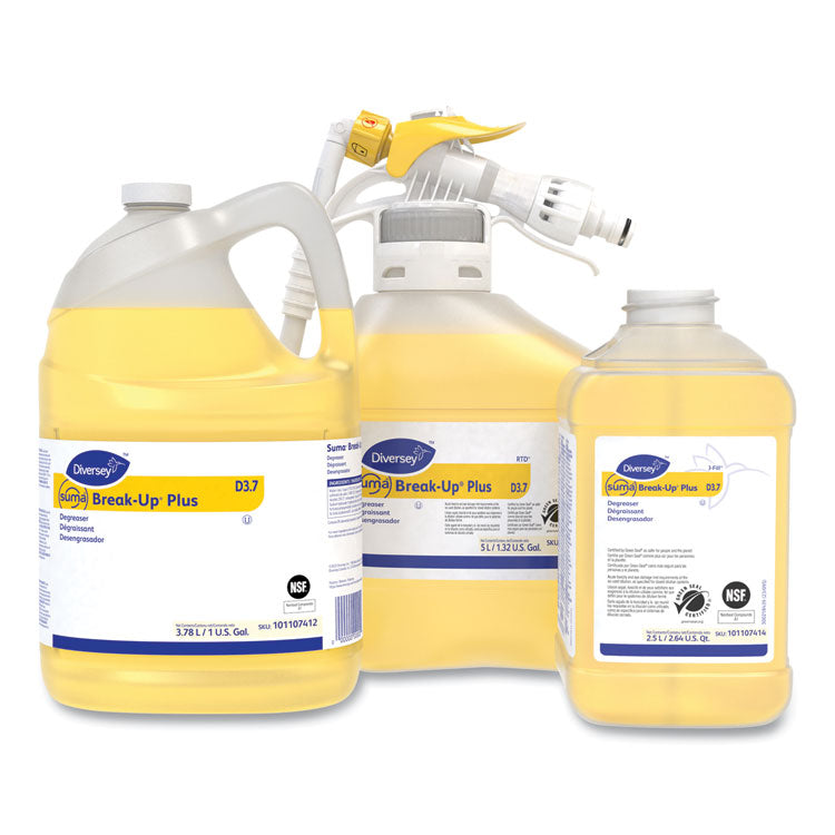 Suma Break-Up Plus Solvent Free Cleaner Degreaser, Surfactant Scent, 5 L Bottle