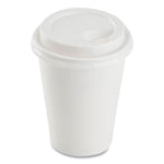 Hot Cup Lids, Sipper Lid, Fits 8 oz Hot Cups, Plastic, White, 1,000/Carton