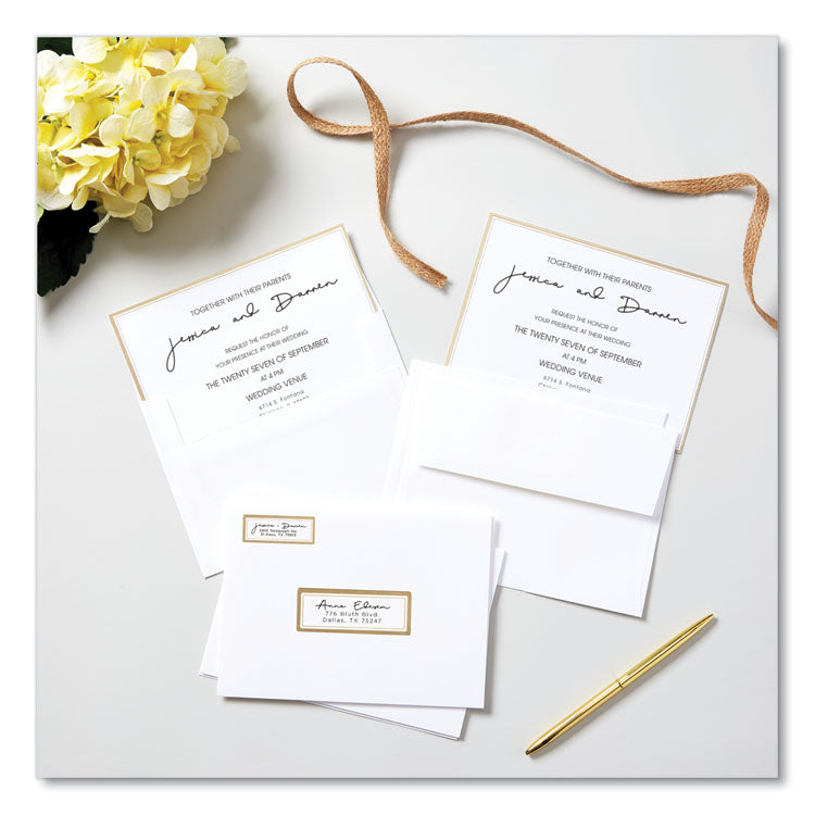 White Easy Peel Mailing Labels with Metallic Border, Inkjet/Laser Printers, 1 x 2.63, White, 30/Sheet, 10 Sheets/Pack