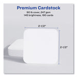 Square Clean Edge Cards with Sure Feed Technology, Laser, 2.5 x 2.5, White, 180 Cards, 9 Cards/Sheet, 20 Sheets/Pack