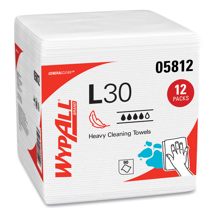 L30 Towels, Quarter Fold, 12.5 x 12, 90/Polypack, 12 Polypacks/Carton