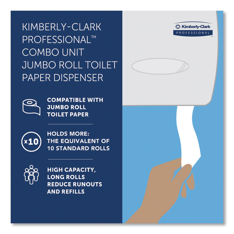 Cored JRT Jumbo Combo Tissue Dispenser, 20.4 x 5.8 x 13.1, Smoke/Gray