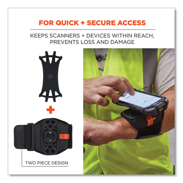 Squids 5545 Arm and Wrist Scanner Mount, Large 7 x 8.5 x 1.5, Elastic, Black