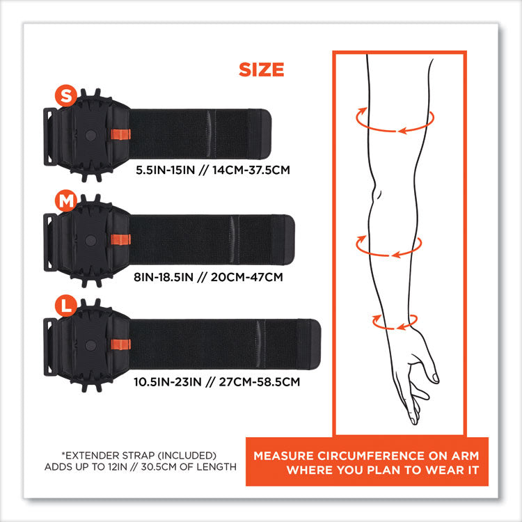Squids 5545 Arm and Wrist Scanner Mount, Large 7 x 8.5 x 1.5, Elastic, Black