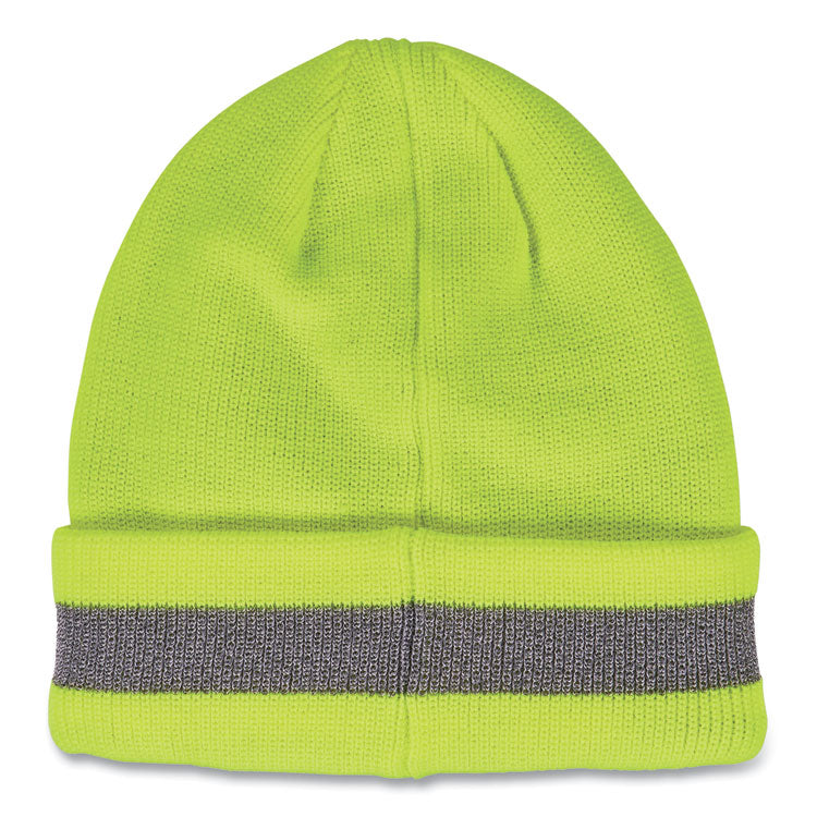 N-Ferno 6803 Reflective Rib Knit Winter Hat, One Size Fits Most, Lime