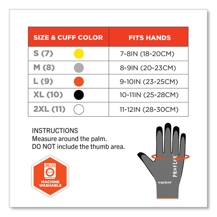 ProFlex 7043 ANSI A4 Nitrile Coated CR Gloves, EN388: 4X42D, 9" Long, Medium, Gray, 12 Pairs
