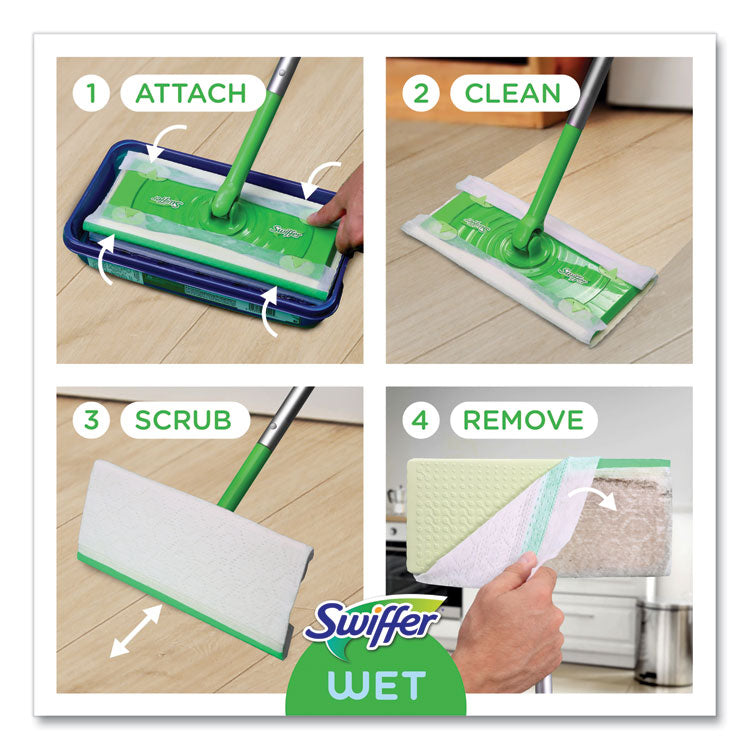 Sweeper Mop, 10 x 4.8 White, Cloth Head, 46" Green/Silver Aluminum/Plastic Handle, 6/Carton