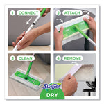 Sweeper Mop, 10 x 4.8 White, Cloth Head, 46" Green/Silver Aluminum/Plastic Handle, 6/Carton