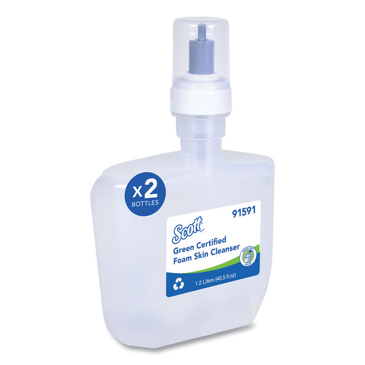 Essential Green Certified Foam Skin Cleanser Refill, Unscented, 1,200 mL, 2/Carton