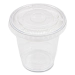 PET Lids, No Hole Flat Lid, Fits 8 oz to 10 oz Cold Cups, Plastic, Clear, 1,000/Carton