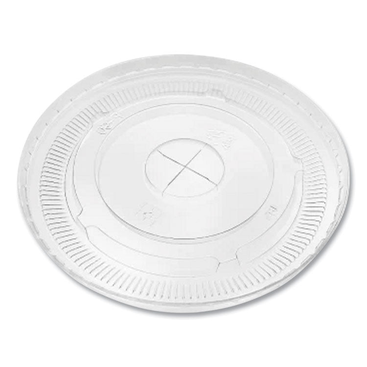 PET Lids, Flat Lid, Fits 12 oz to 22 oz Cold Cups, Plastic, Clear, 1,000/Carton