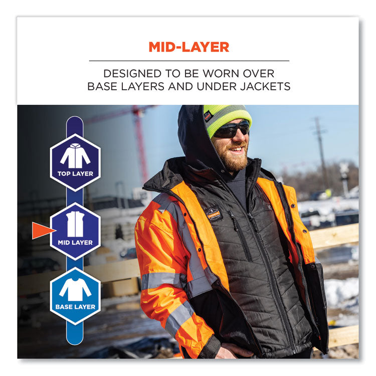 N-Ferno 6495 Rechargeable Heated Vest with Battery Power Bank, Fleece/Polyester, 3X-Large, Black