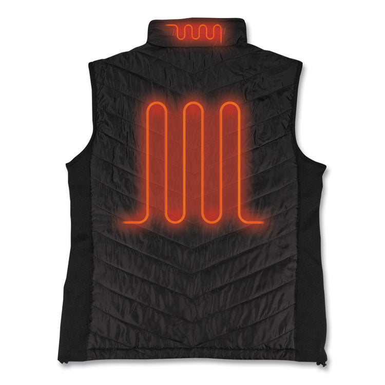 N-Ferno 6495 Rechargeable Heated Vest with Battery Power Bank, Fleece/Polyester, 4X-Large, Black