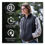 N-Ferno 6495 Rechargeable Heated Vest with Battery Power Bank, Fleece/Polyester, 3X-Large, Black