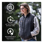 N-Ferno 6495 Rechargeable Heated Vest with Battery Power Bank, Fleece/Polyester, X-Large, Black