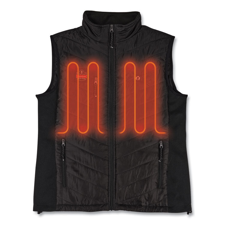 N-Ferno 6495 Rechargeable Heated Vest with Batter Power Bank, Fleece/Polyester, Medium, Black