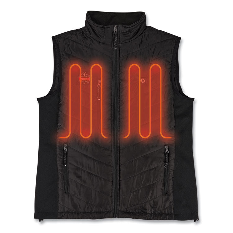 N-Ferno 6495 Rechargeable Heated Vest with Battery Power Bank, Fleece/Polyester, 3X-Large, Black