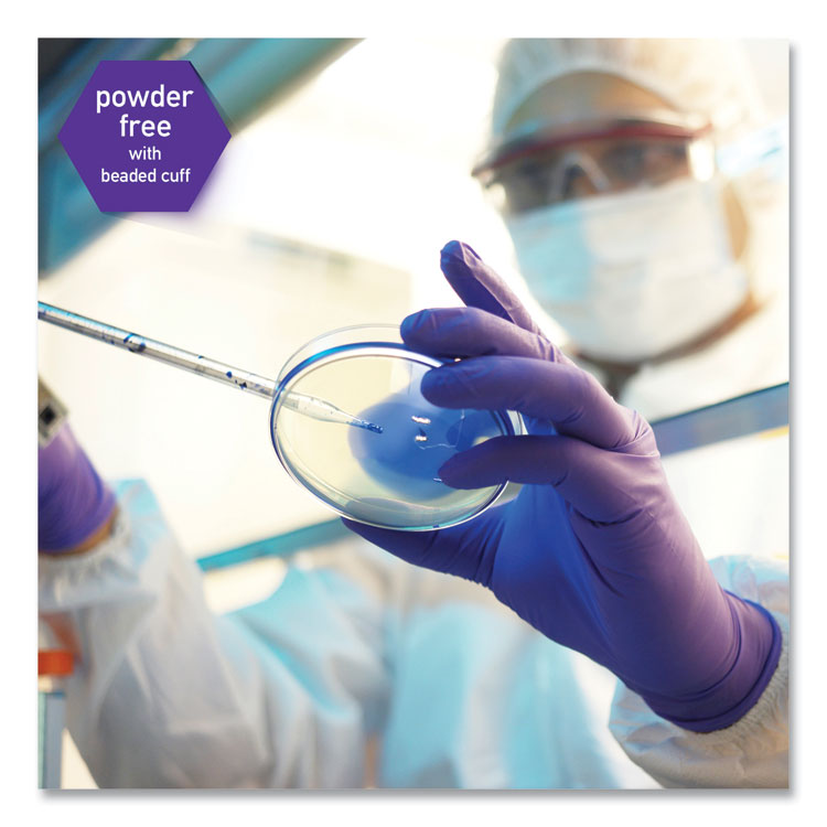 PURPLE NITRILE Exam Gloves, Powder-Free, Small, 6 mil Thick, 9.5" Long, Purple, 100/Box