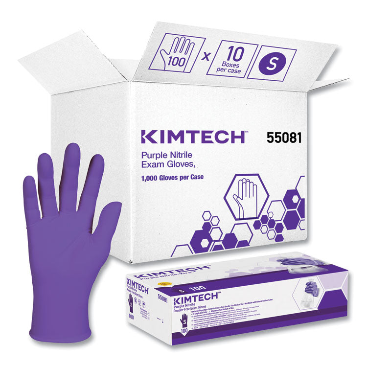 PURPLE NITRILE Exam Gloves, Powder-Free, Small, 6 mil Thick, 9.5" Long, Purple, 100/Box, 10 Boxes/Carton