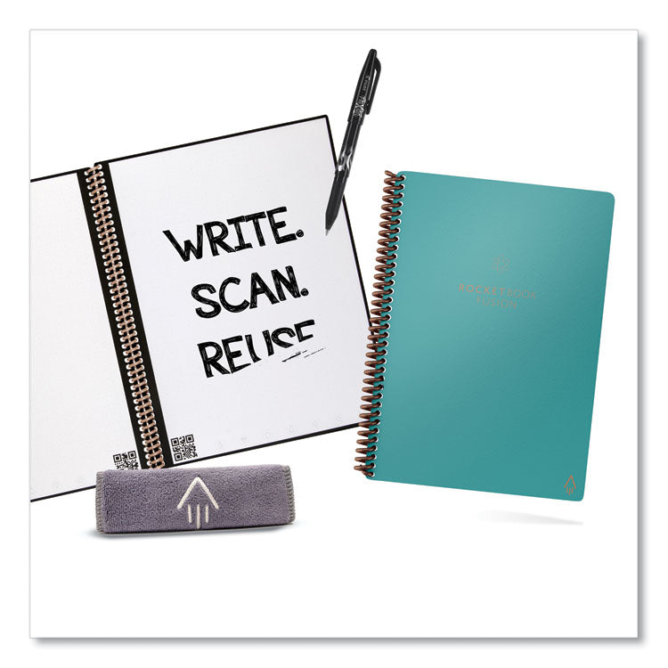 Fusion Smart Notebook, Seven Assorted Page Formats, Teal Cover, (21) 8.8 x 6 Sheets