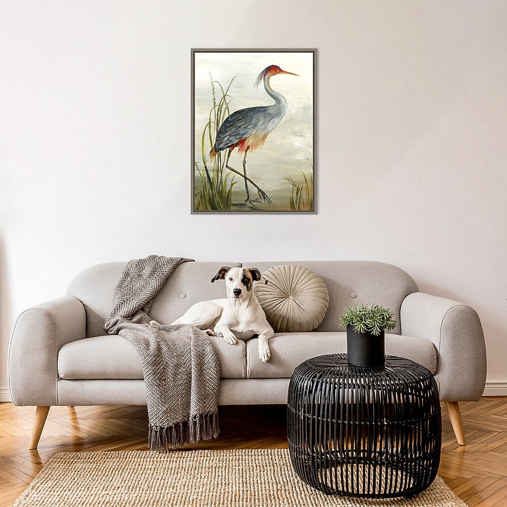 Amanti Art Grey Heron by Aimee Wilson Framed Canvas Wall Art Print, 23" x 30" (A42675530282)