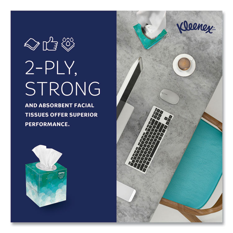 Boutique White Facial Tissue for Business, Pop-Up Box, 2-Ply, 95 Sheets/Box, 6 Boxes/Pack