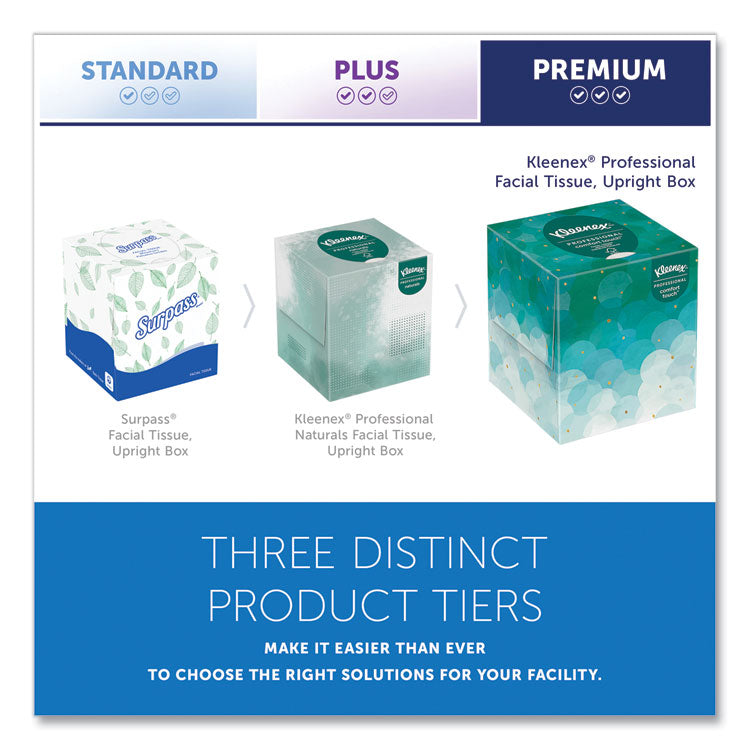 Boutique White Facial Tissue for Business, Pop-Up Box, 2-Ply, 95 Sheets/Box, 6 Boxes/Pack, 6 Packs/Carton