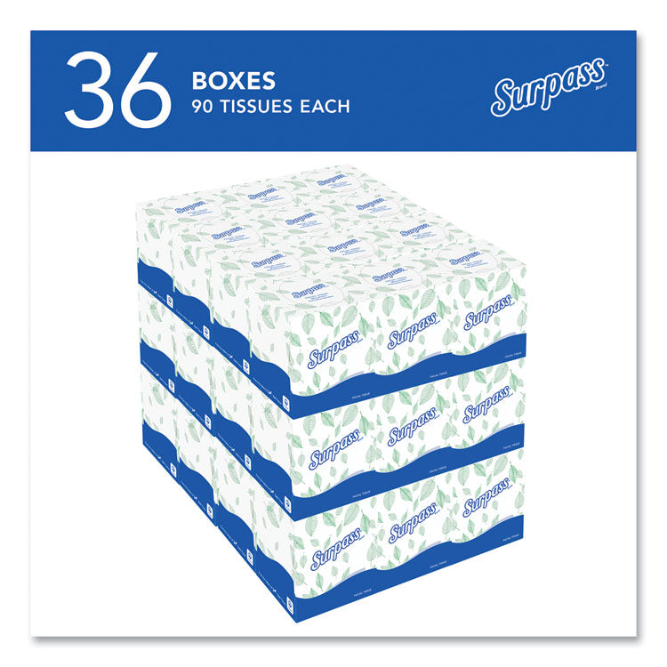 Facial Tissue for Business, 2-Ply, White, Pop-Up Box, 90/Box, 36 Boxes/Carton