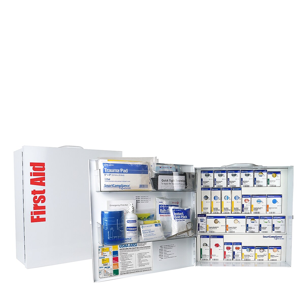 SmartCompliance Food Service First Aid Cabinet, ANSI Class B, 100 People, 337 Pieces (91379)