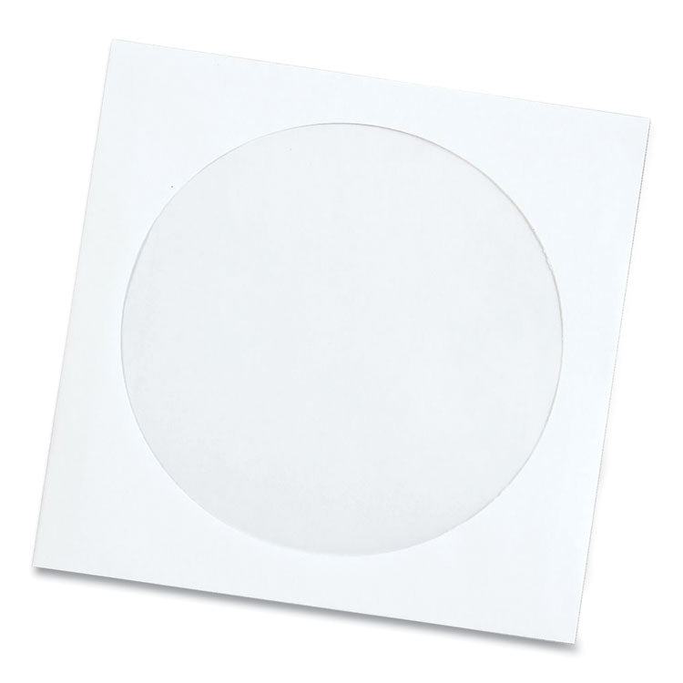 CD/DVD Sleeves, 1 Disc Capacity, White, 100/Box