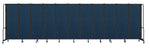 National Public Seating Robo Series 11-Panel Folding Mobile Room Divider, 72"H x 256"W, Blue Fabric (RDB6-11PT04)