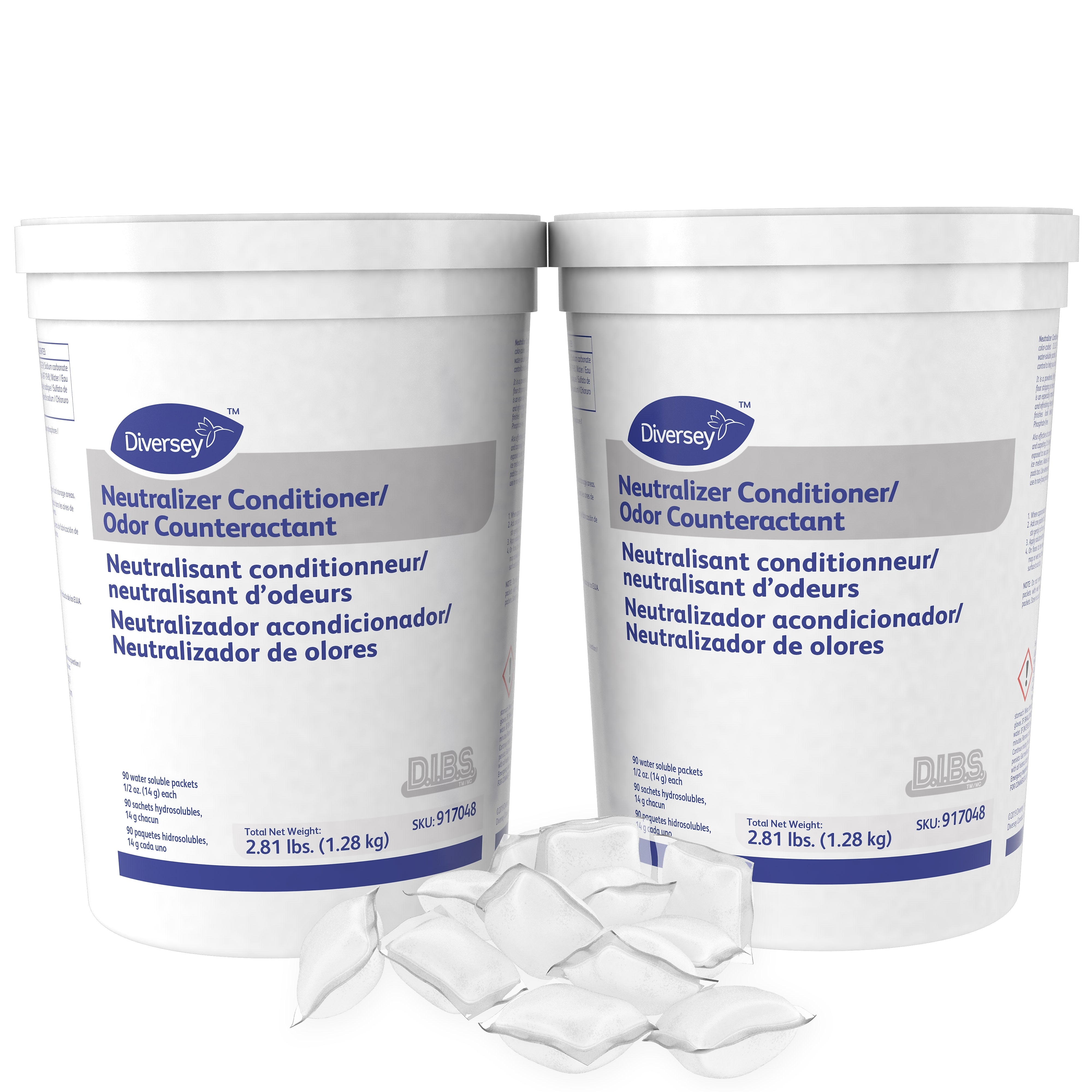 Diversey Floor Conditioner/Odor Counteractant, Powder, . 5 Oz., Packet, 90/Tub, 2/Carton (917048)