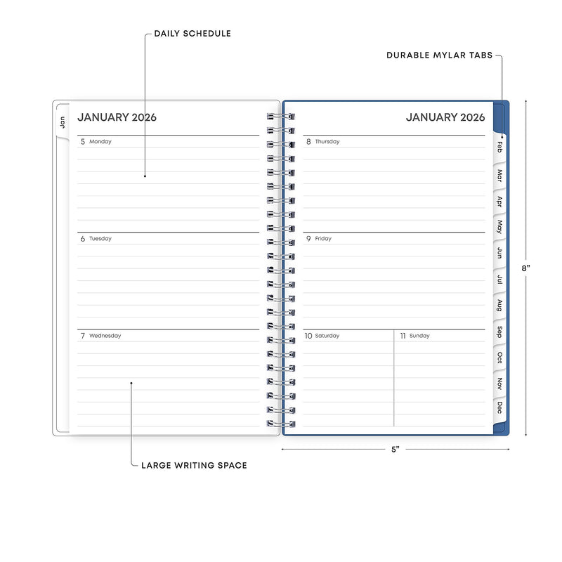 Planning Calendar BS Savoy Cool PP 5x8 RY26 Wkly/Mthly Safety Wirebound -