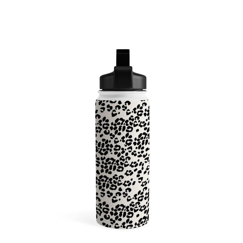 DENY Designs Leopard Stainless Steel Double Wall Insulated Water Bottle, 18 oz., Black/White (89183-WBTL05)