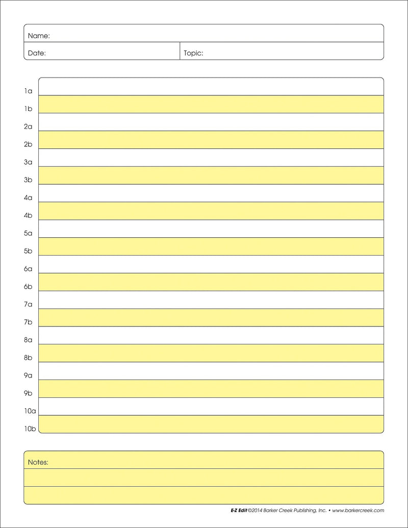 Barker Creek E-Z Edit Handwriting Practice Paper, 8.5" x 11", 60 lbs., Multicolored, 600 Sheets/Pack (BC550212)