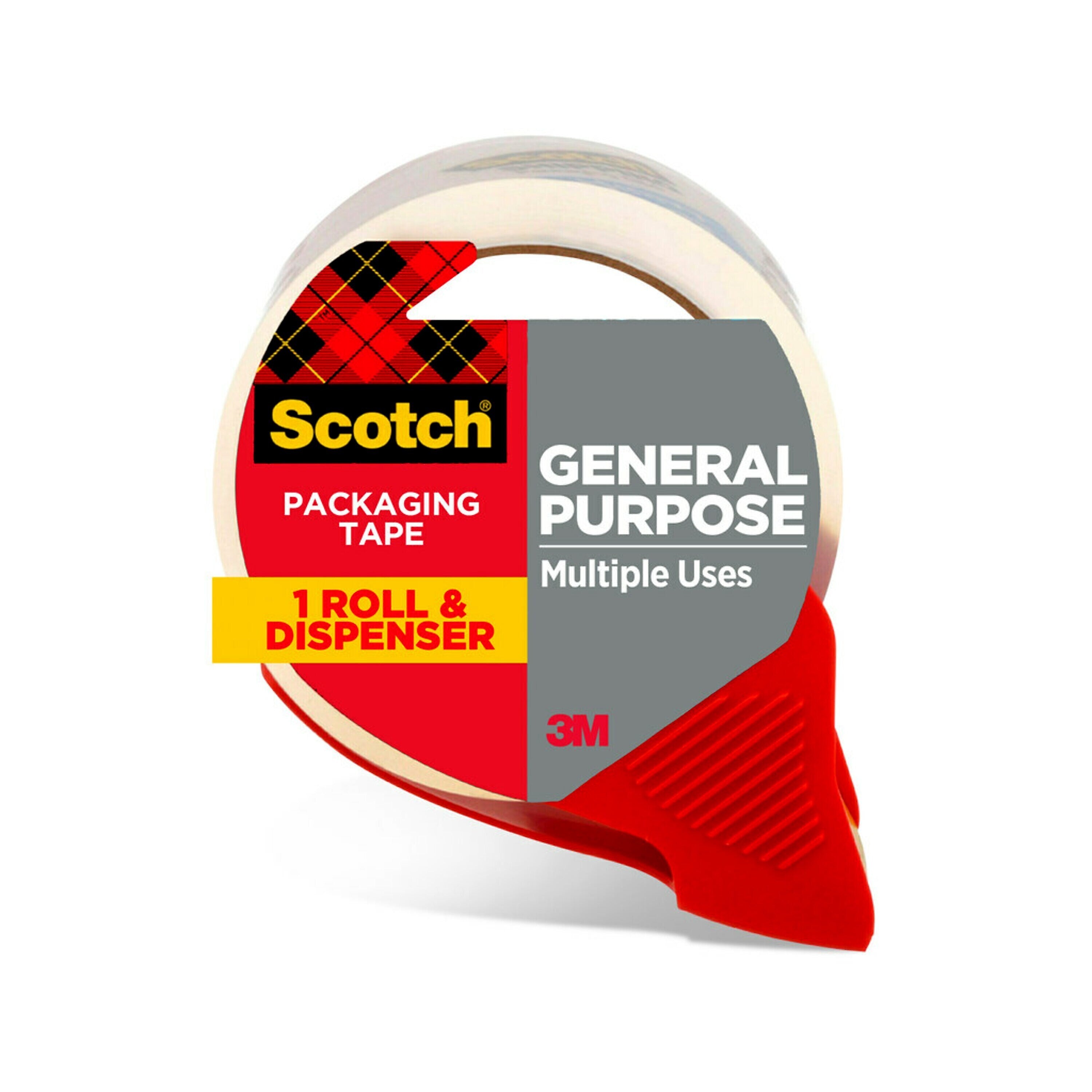 Scotch Packing Tape with Dispenser, 1.88" x 54.6 yds., Clear (3350-RD-36GC)